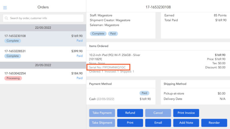 Track Serial Number Retail Operation Magestore POS